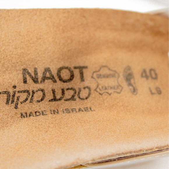 NAOT Pixie Wedge Ankle Strap Sandals Blush and Silver Leather Women's Size 9 - Picture 9 of 10